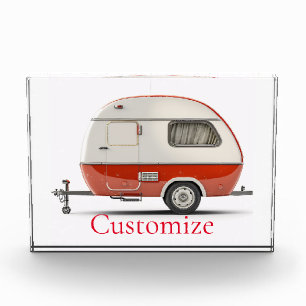 Classic Retro Teardrop Camper Thunder_Cove Acrylic Award