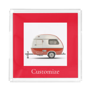 Classic Retro Teardrop Camper Thunder_Cove Acrylic Tray