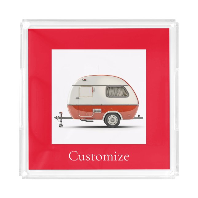 Classic Retro Teardrop Camper Thunder_Cove Acrylic Tray (Front)