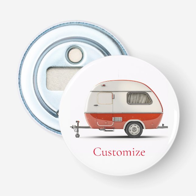 Classic Retro Teardrop Camper Thunder_Cove Bottle Opener (Front)