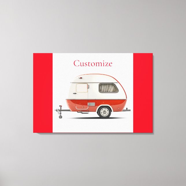 Classic Retro Teardrop Camper Thunder_Cove Canvas Print (Front)