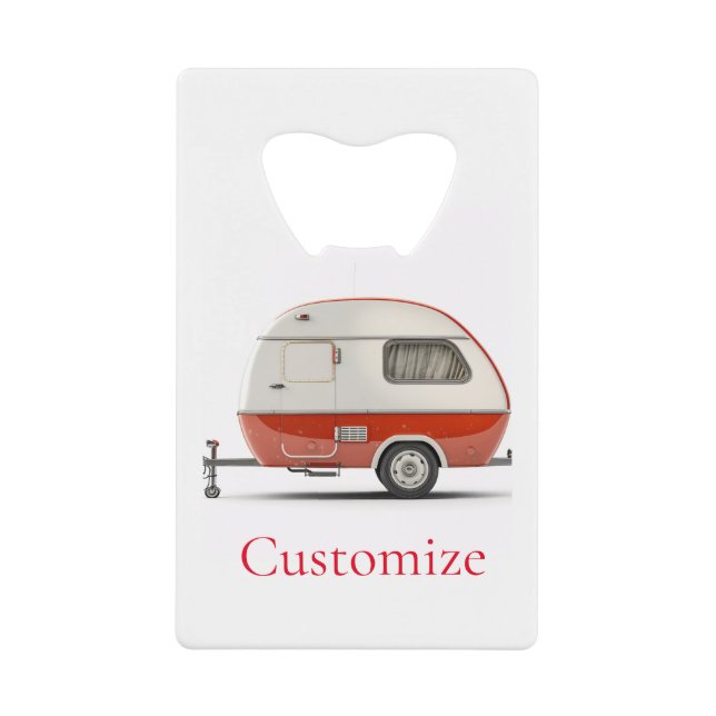 Classic Retro Teardrop Camper Thunder_Cove Credit Card Bottle Opener (Front)