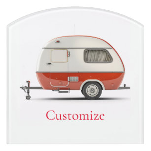 Classic Retro Teardrop Camper Thunder_Cove Door Sign