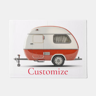 Classic Retro Teardrop Camper Thunder_Cove Doormat