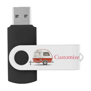 Classic Retro Teardrop Camper Thunder_Cove Flash Drive