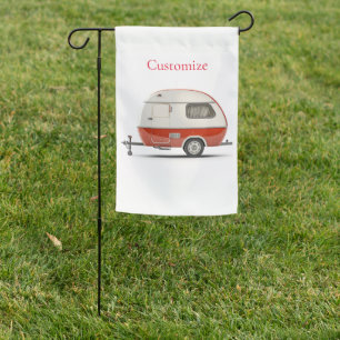 Classic Retro Teardrop Camper Thunder_Cove Garden Flag