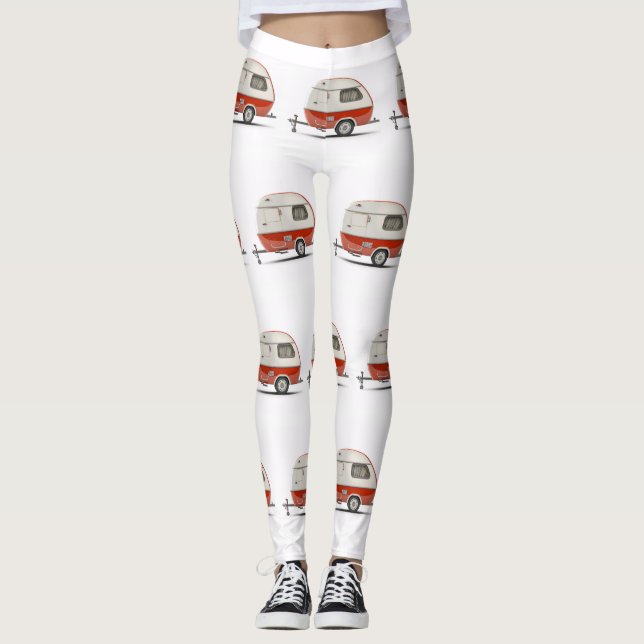 Classic Retro Teardrop Camper Thunder_Cove Leggings (Front)