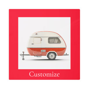 Classic Retro Teardrop Camper Thunder_Cove Metal Print