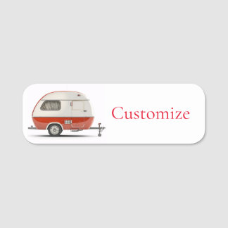 Classic Retro Teardrop Camper Thunder_Cove Name Tag