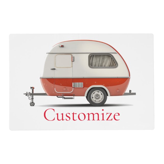 Classic Retro Teardrop Camper Thunder_Cove Placemat (Front)