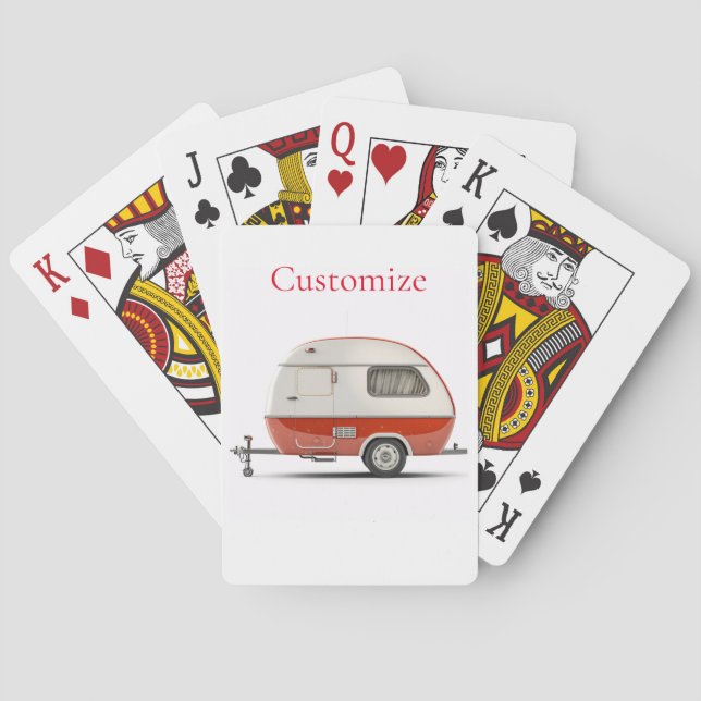 Classic Retro Teardrop Camper Thunder_Cove Poker Cards (Back)