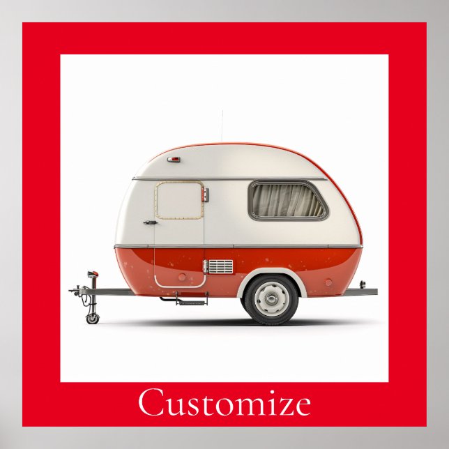 Classic Retro Teardrop Camper Thunder_Cove Poster (Front)