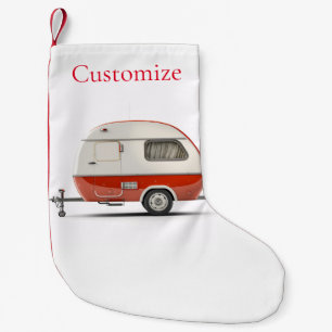 Classic Retro Teardrop Camper Thunder_Cove Small Christmas Stocking