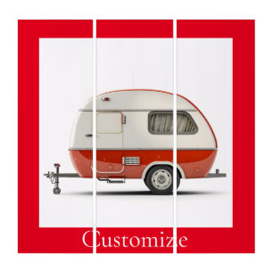 Classic Retro Teardrop Camper Thunder_Cove Triptych
