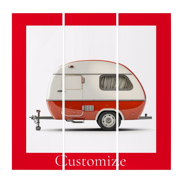 Classic Retro Teardrop Camper Thunder_Cove Triptych (Front)