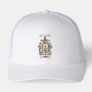 Classic Retro Trucker Cap Chen Surname/Shield
