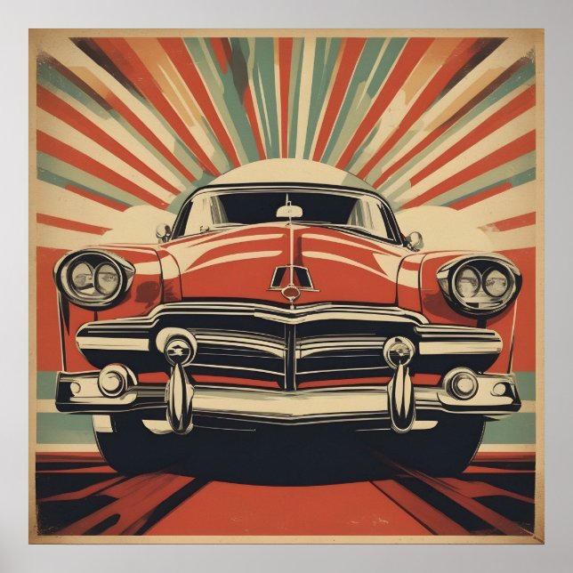Classic retro vintage car poster (Front)