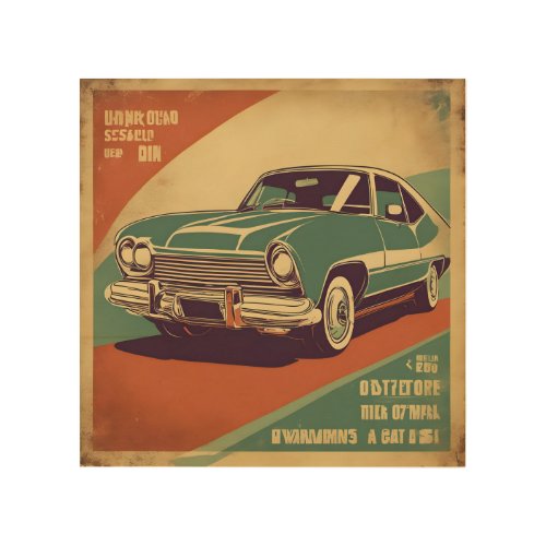 Classic retro vintage car poster