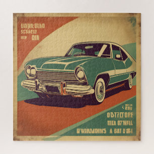Classic retro vintage car poster jigsaw puzzle