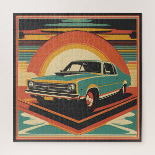 Classic retro vintage car poster jigsaw puzzle