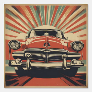 Classic retro vintage car poster sign
