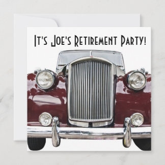 Classic Retro Vintage Car Retirement or Birthday Invitation