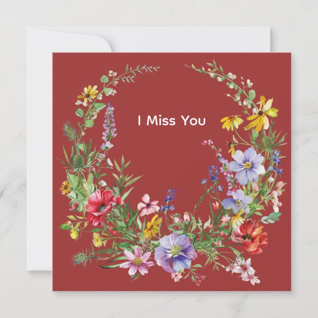 Classic Retro Wreath Illustration Note Cards (Front)