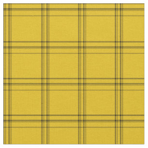 Classic retro yellow and black scottish plaid fabric