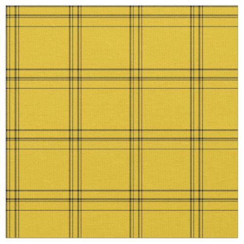 Classic retro yellow and black scottish plaid fabric