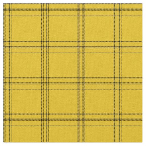 Classic retro yellow and black scottish plaid fabric