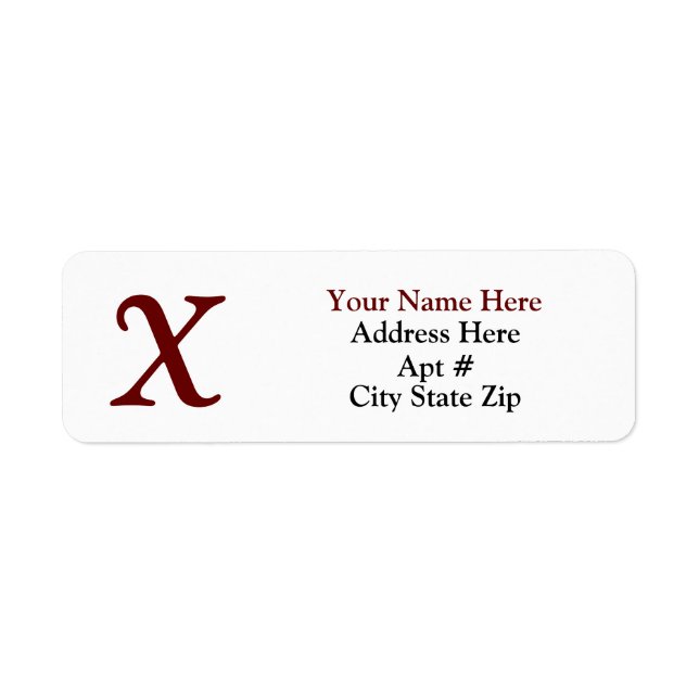 Classic return address label (Front)