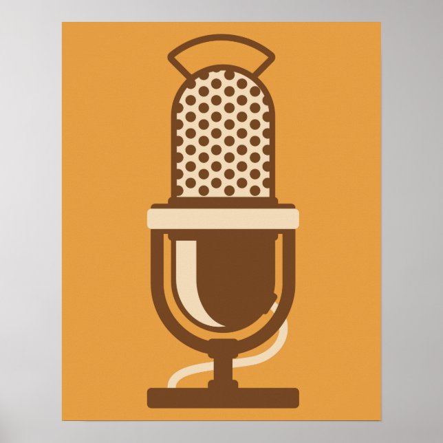 Classic Ribbon Microphone Logo Poster (Front)
