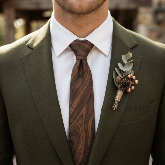 Classic Rich Walnut Wood Grain Texture Pattern Neck Tie (Creator Uploaded)