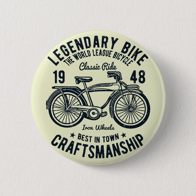 Classic Ride Bicycle Legendary Bike Craftsmanship Pinback Button (Front)