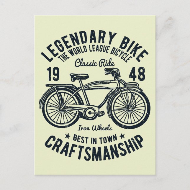 Classic Ride Bicycle Legendary Bike Craftsmanship Postcard (Front)