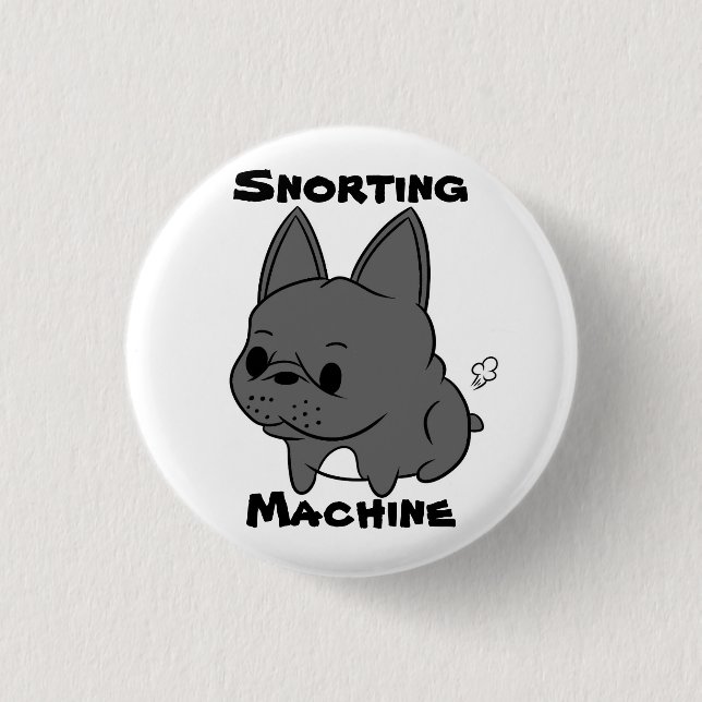 Classic Rocco - Snorting Machine (Black) Button (Front)