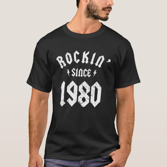 Classic Rock 1980 40th Birthday - Gift for 40 Year T-Shirt (Front)