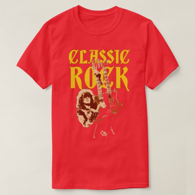 Classic Rock 70s Rock Guitarist Guitar Player T-Shirt (Design Front)