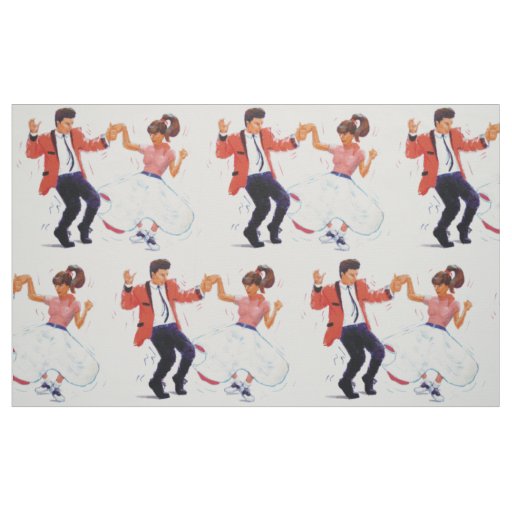 classic rock and roll dancing poodle skirt fabric