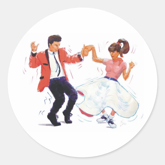 Classic Rock and Roll  Jive Dancing Classic Round Sticker (Front)