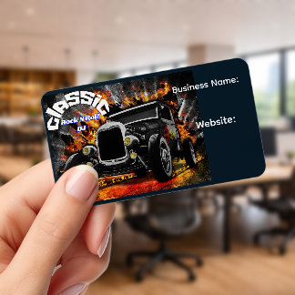 Classic Rock N Roll DJ Clear Business Cards