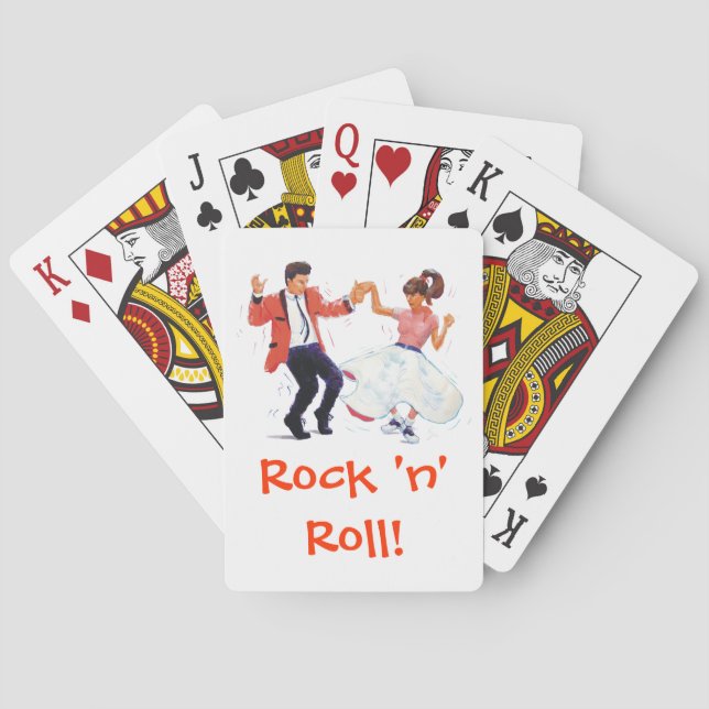 Classic Rock & Roll Teddy Boy Poodle Skirt Dancers Poker Cards (Back)