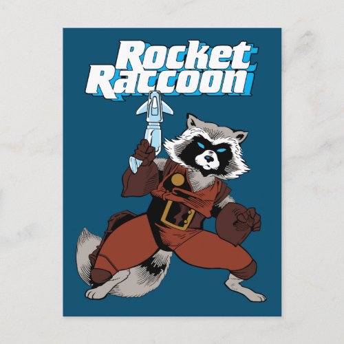 Classic Rocket Raccoon Character Art Postcard