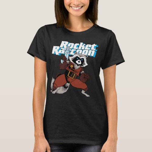 Classic Rocket Raccoon Character Art T_Shirt