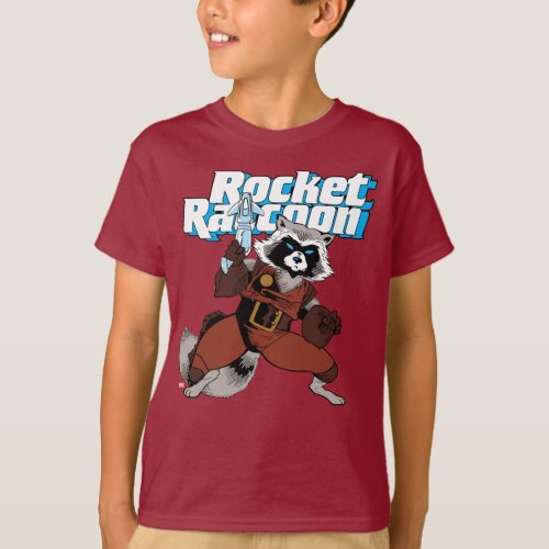 Classic Rocket Raccoon Character Art T_Shirt