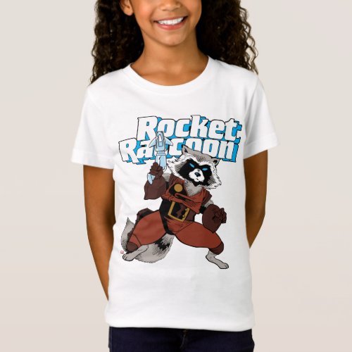 Classic Rocket Raccoon Character Art T_Shirt