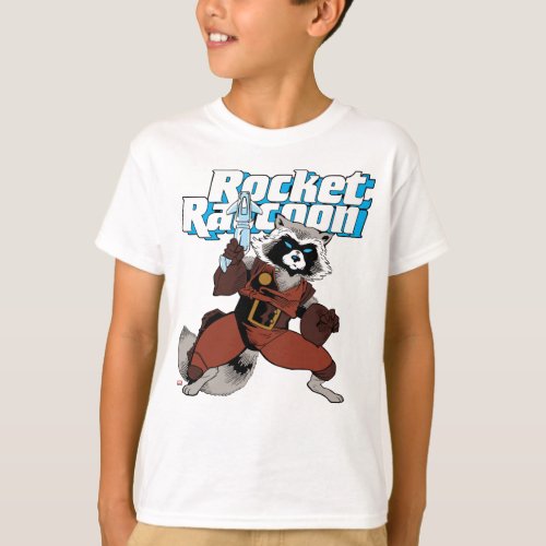 Classic Rocket Raccoon Character Art T_Shirt