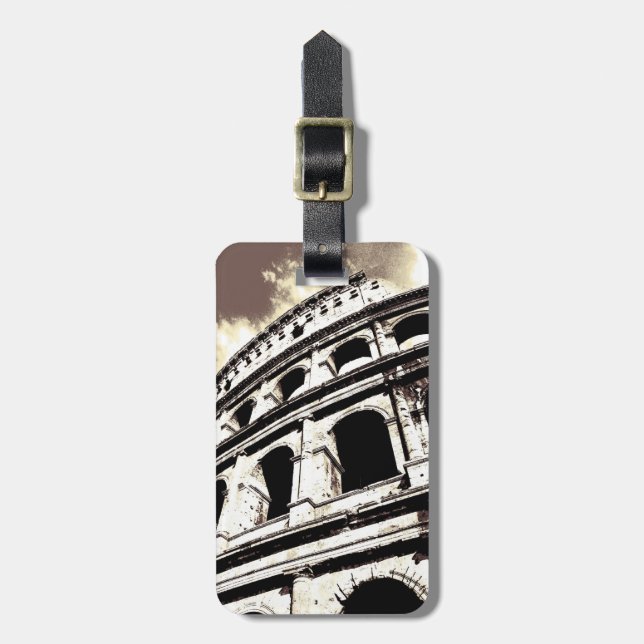 Classic Roman colosseum arches Luggage Tag (Front Vertical)