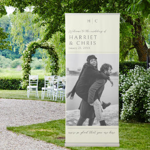 Classic Romance Personalized Wedding Welcome Retractable Banner