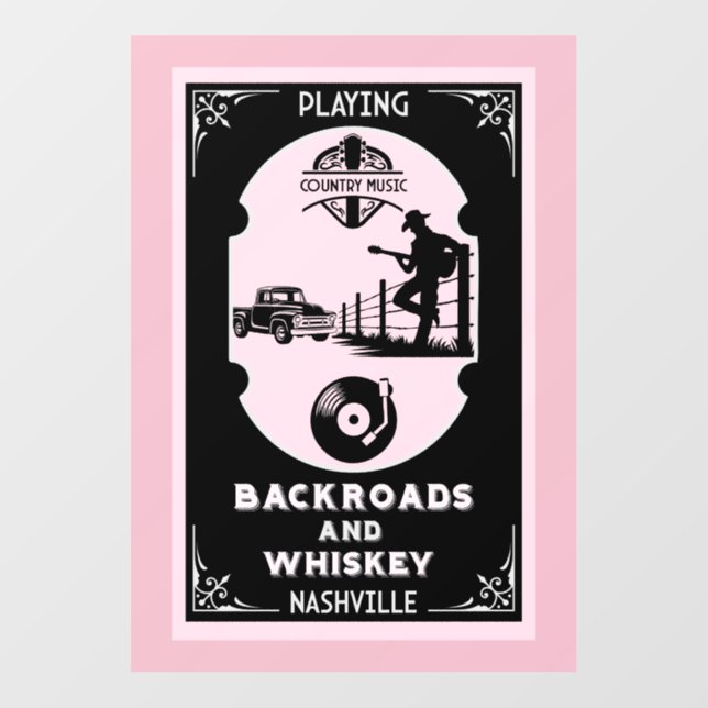 Classic Romantic Country Music Wall Decal (Front)